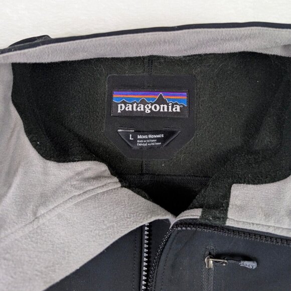 Patagonia Jacket Mens Large Black Guide Soft Shell Zip Up Embroidered - Picture 7 of 16